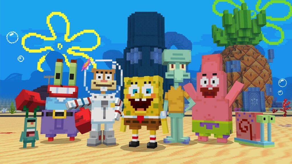 Minecraft x Spongebob DLC już dziś publikuje, nowy zwiastun prezentuje znajome twarze i dół od bikini