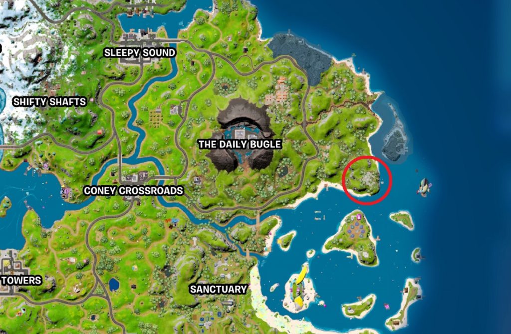 Mapa lokacji Fortnite Ruiny