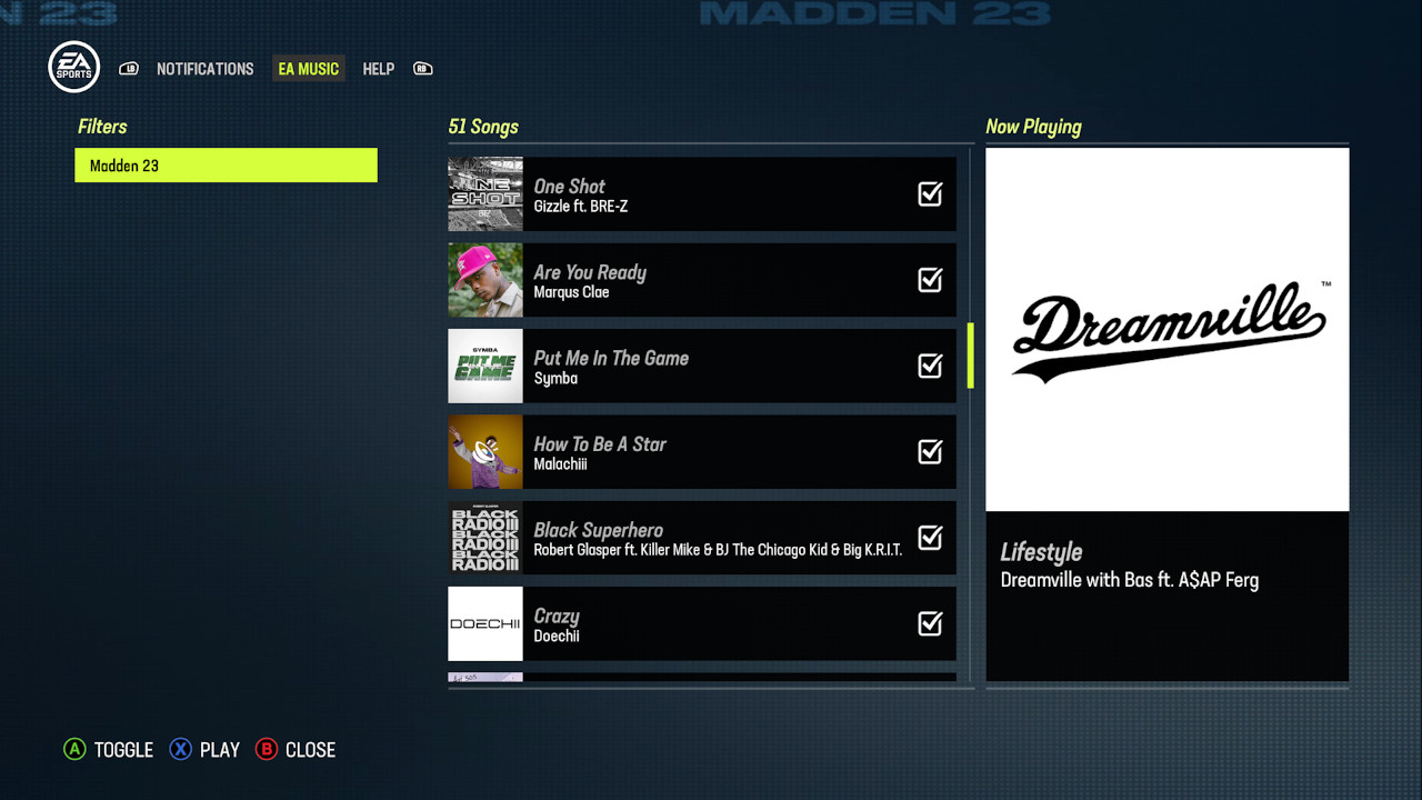 Jak zmienić ścieżkę dźwiękową i muzykę w Madden NFL 23 Madden-23-Muzyka-Menu