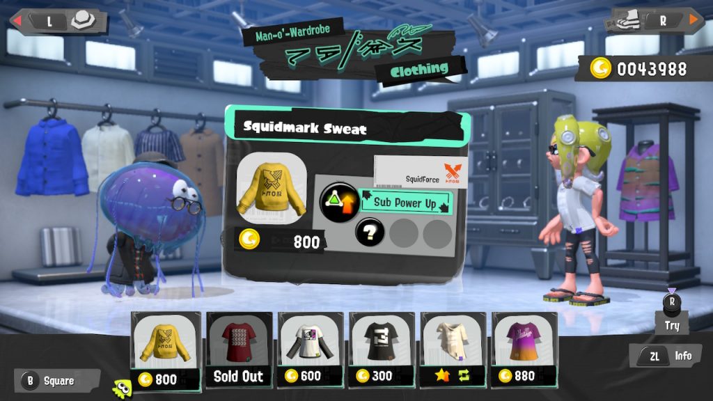 Squidmark Sweat w sklepie odzieżowym Splatoon 3