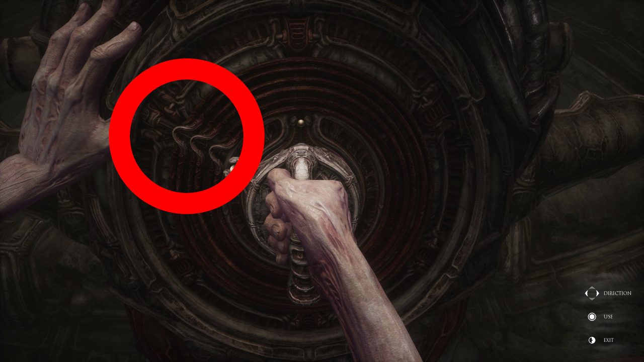 Jak rozwiązać zagadkę kombinacyjną Spinning 3 Rings w Scorn Pogarda-Kombinacja-Puzzle-Wycięcie-1280x720