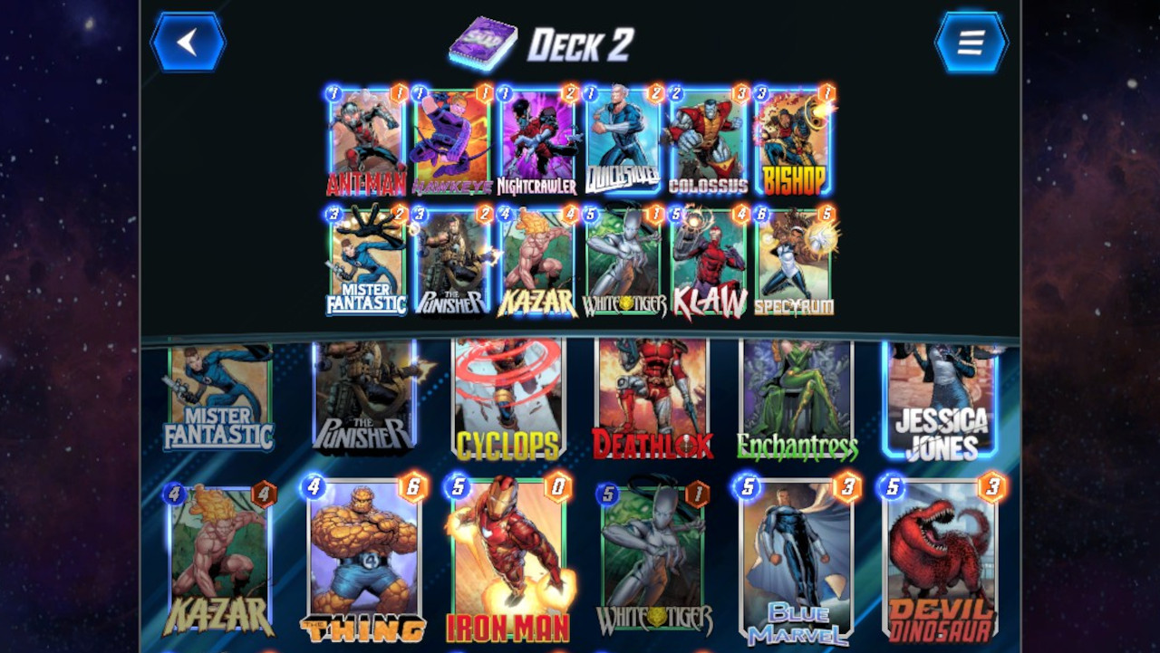Marvel-Snap-W toku-Pokład startowy