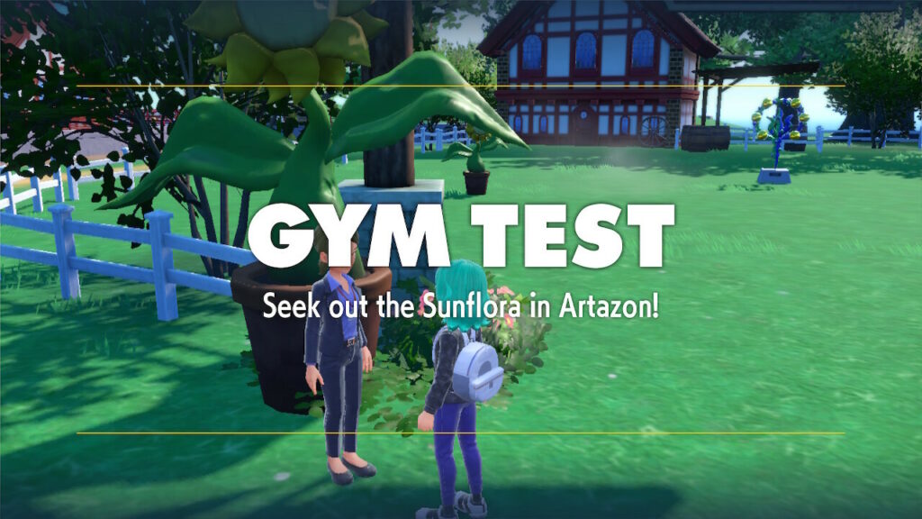 Wszystkie 10 lokacji Sunflora Hide and Seek w Pokemon Scarlet i Violet Pokemon-Scarlet-and-Violet-Sunflora-Artazon-Gym-Test
