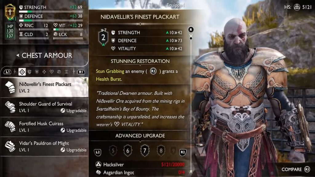 Wszystkie lokalizacje rudy Nidavellira w grze God of War Ragnarök: Jak wytworzyć najlepszą zbroję Nidavellira Nidavellirs-Finest-Armor