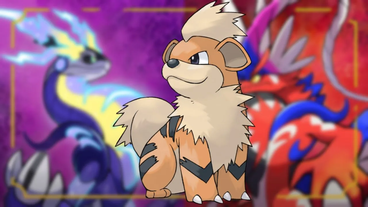 Growlithe-Pokemon-Szkarłatny-i-Fioletowy