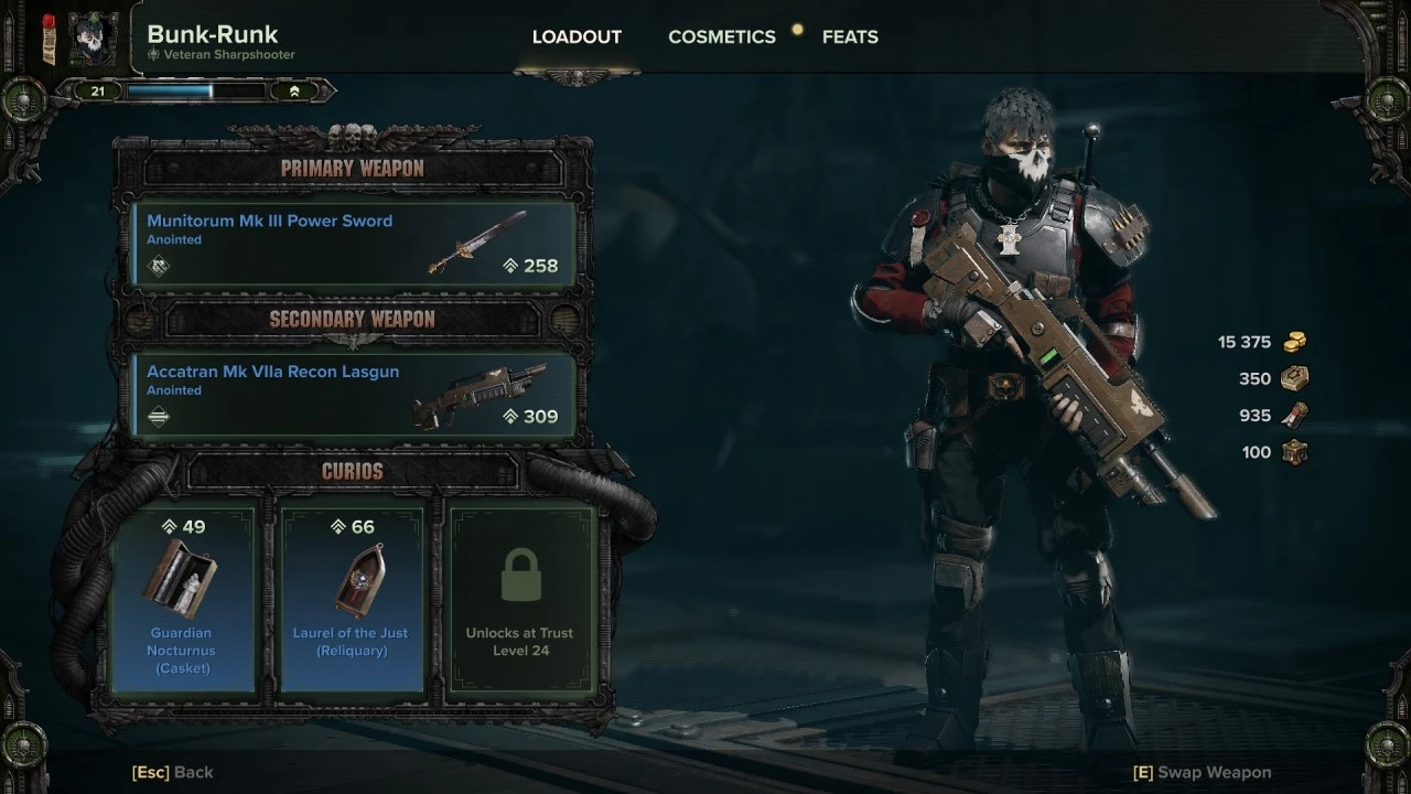 Darktide-Sharpshooter-Broń-Wyposażenie