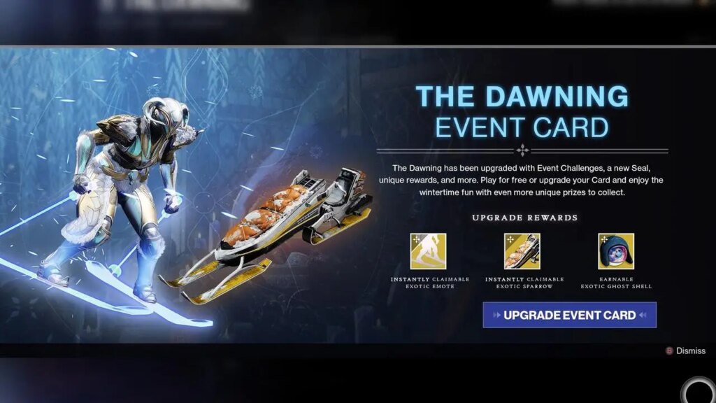Destiny 2: Czy ulepszenie karty wydarzenia Dawning 2022 jest tego warte? Destiny-2-Dawning-2022-Event-Card-Upgrade