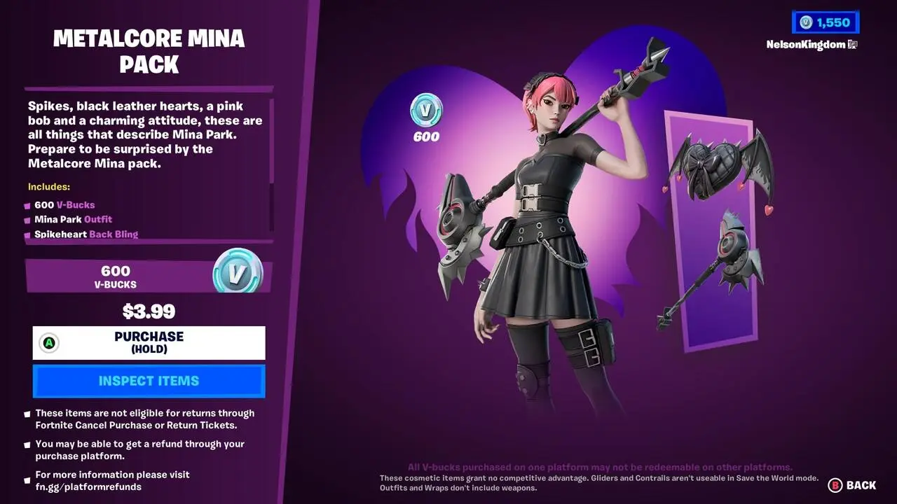Pakiet Fortnite-Metalcore-Mina