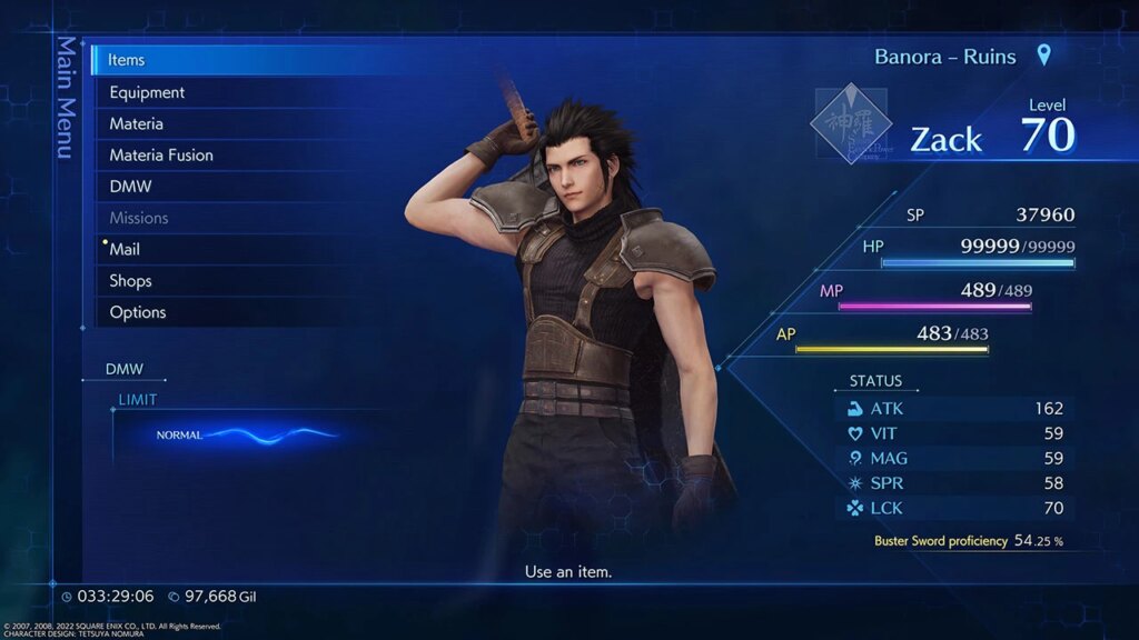 Jak szybko zdobyć 99999 HP w Crisis Core: Final Fantasy 7 Reunion Crisis-Core-99999-HP