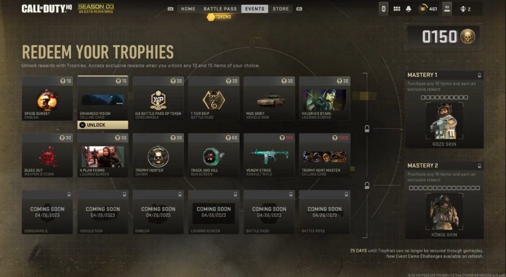 Wydarzenie polowania na trofea w Modern Warfare 2