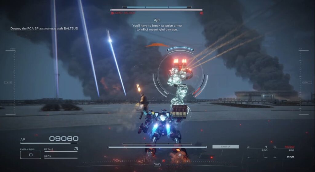 Walka z bossem w Armored Core 6 Balteus
