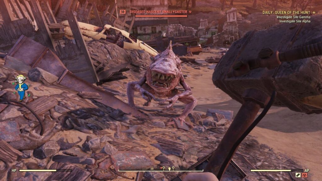 Lokalizacje, miejsca odrodzenia i miejsca uprawy Snallygaster w Fallout 76