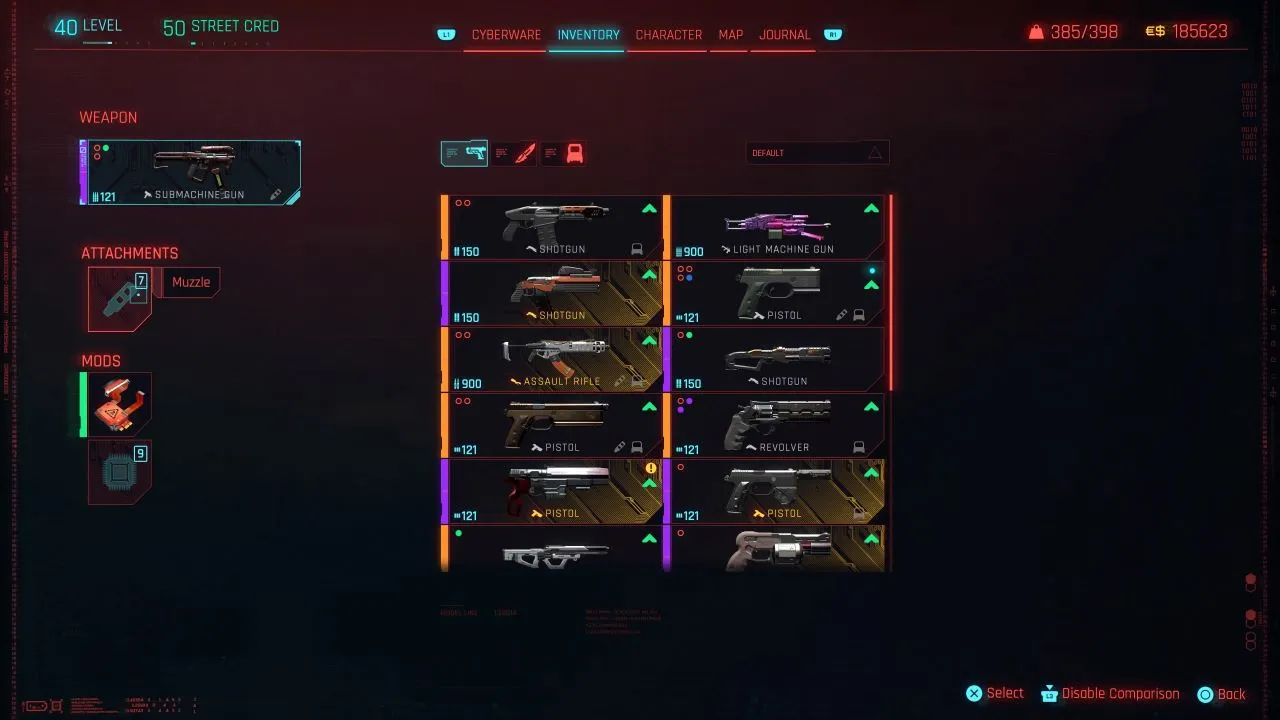 Cyberpunk 2077 – Jak podłączać mody, lunety i tłumiki Dołączanie do broni w Cyberpunku-2077