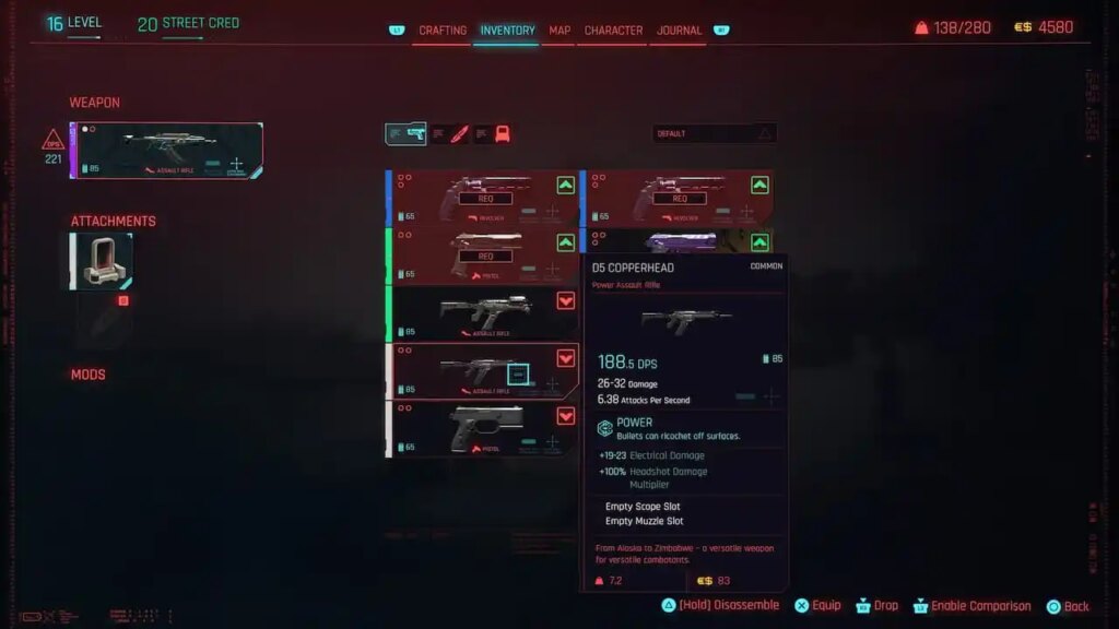 Jak zdobyć komponenty przedmiotów poziomu 5 w Cyberpunk 2077 Disassemble Items in Cyberpunk 2077