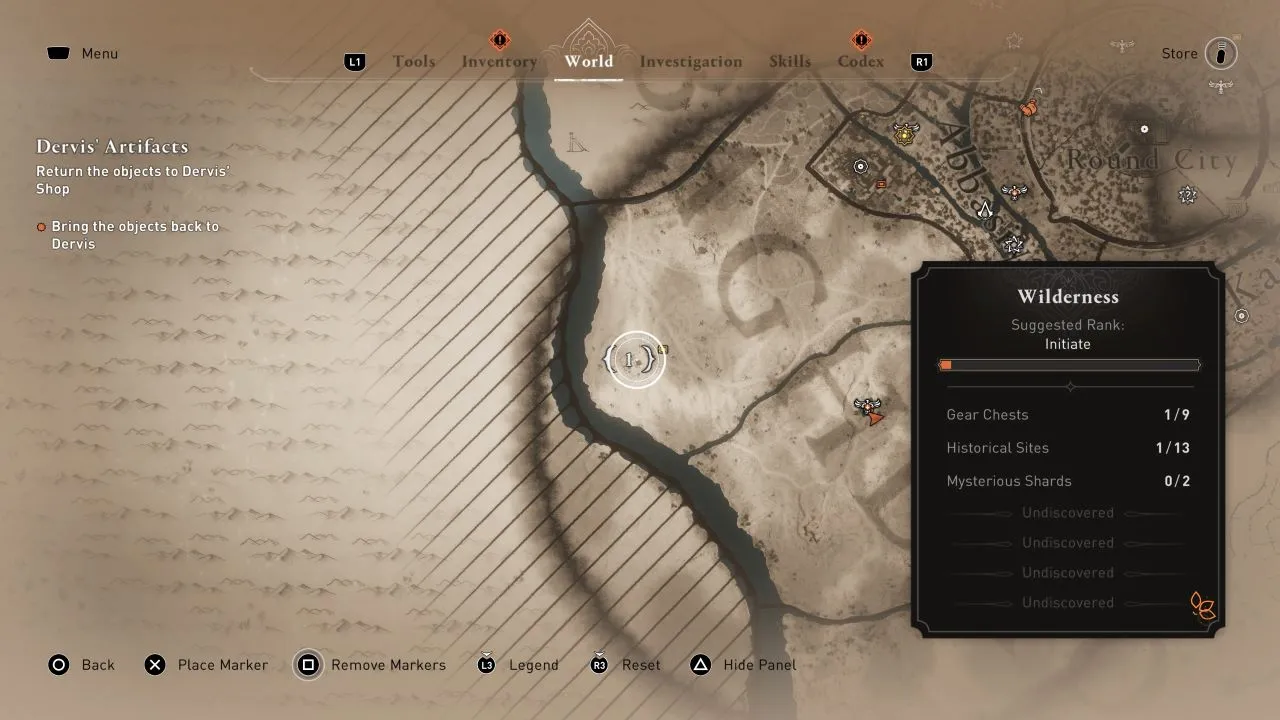 Jak zdobyć skrzynię z wyposażeniem opuszczonego karawanseraju w Assassin's Creed Mirage Opuszczony-Karaawanseraj-na-mapie-w-AC-Mirage