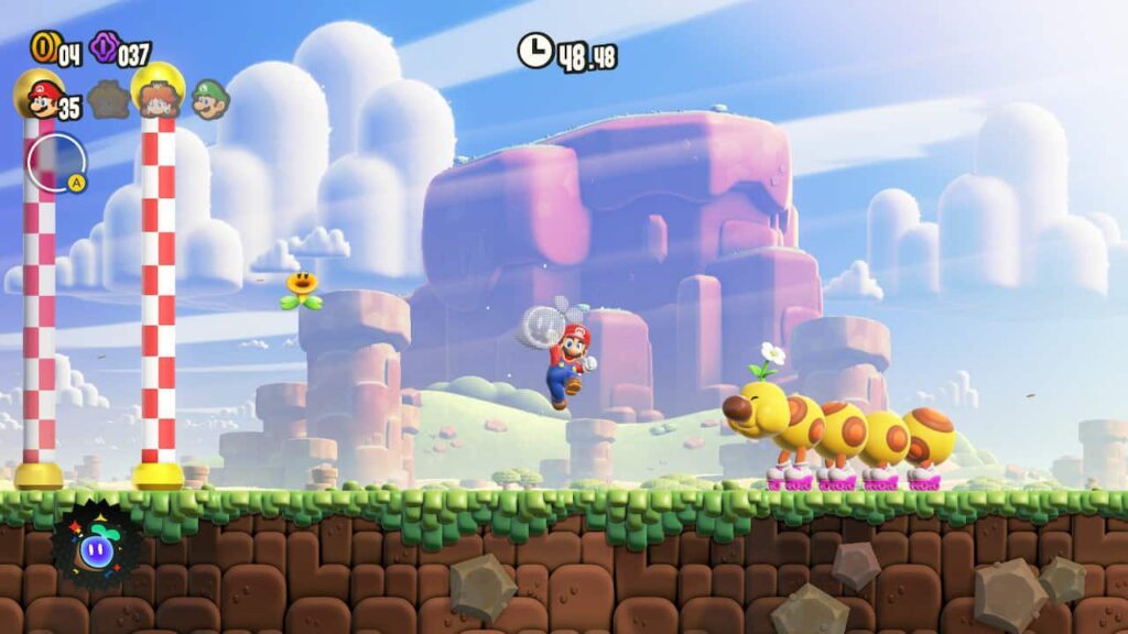 Super Mario Wonder: Jak wygrać „Wyścig Wrigglera – Przewodnik po wspinaczce górskiej”