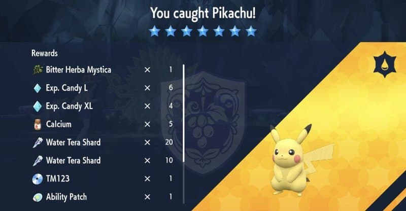 Udało się złapać 7-gwiazdkowego Pikachu! Jest Bitter Herba Mystica!